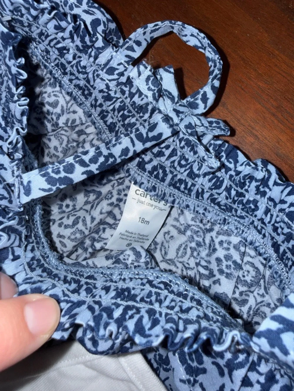 Carter's‎ Blue Floral Two-Piece Set with White Tank